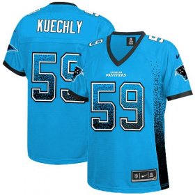 Wholesale Cheap Nike Panthers #59 Luke Kuechly Blue Alternate Women\'s Stitched NFL Elite Drift Fashion Jersey