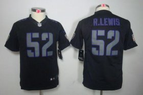 Wholesale Cheap Nike Ravens #52 Ray Lewis Black Impact Youth Stitched NFL Limited Jersey
