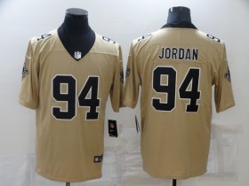 Wholesale Cheap Men\'s New Orleans Saints #94 Cameron Jordan Gold 2019 Inverted Legend Stitched NFL Nike Limited Jersey