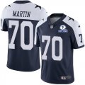 Wholesale Cheap Nike Cowboys #70 Zack Martin Navy Blue Thanksgiving Men's Stitched With Established In 1960 Patch NFL Vapor Untouchable Limited Throwback Jersey