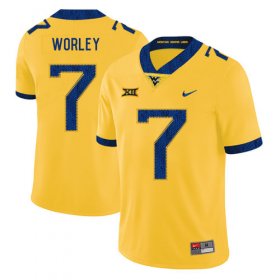 Wholesale Cheap West Virginia Mountaineers 7 Daryl Worley Yellow College Football Jersey
