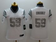 Wholesale Cheap Nike Panthers #59 Luke Kuechly White Women's Stitched NFL Limited Platinum Jersey