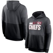 Wholesale Cheap Kansas City Chiefs Nike Sideline Impact Lockup Performance Pullover Hoodie Charcoal Black
