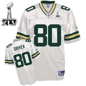 Wholesale Cheap Packers #80 Donald Driver White Super Bowl XLV Stitched NFL Jersey