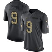 Wholesale Cheap Nike Cowboys #9 Tony Romo Black Youth Stitched NFL Limited 2016 Salute to Service Jersey