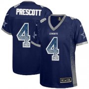 Wholesale Cheap Nike Cowboys #4 Dak Prescott Navy Blue Team Color Women's Stitched NFL Elite Drift Fashion Jersey