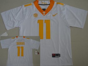Wholesale Cheap Men\'s Tennessee Volunteers #11 Joshua Dobbs White Stitched NCAA Nike College Football Jersey