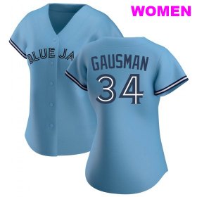 Wholesale WOMEN\'S TORONTO BLUE JAYS #34 KEVIN GAUSMAN BLUE JERSEY