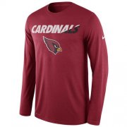 Wholesale Cheap Men's Arizona Cardinals Nike Legend Staff Practice Long Sleeves Performance T-Shirt