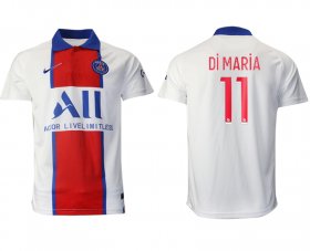 Wholesale Cheap Men 2020-2021 club Paris Saint-Germain away aaa version 11 white Soccer Jerseys