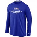 Wholesale Cheap Nike Seattle Seahawks Critical Victory Long Sleeve T-Shirt Blue