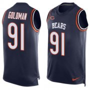 Wholesale Cheap Nike Bears #91 Eddie Goldman Navy Blue Team Color Men's Stitched NFL Limited Tank Top Jersey