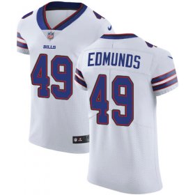 Wholesale Cheap Nike Bills #49 Tremaine Edmunds White Men\'s Stitched NFL Vapor Untouchable Elite Jersey