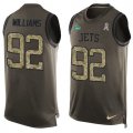 Wholesale Cheap Nike Jets #92 Leonard Williams Green Men's Stitched NFL Limited Salute To Service Tank Top Jersey