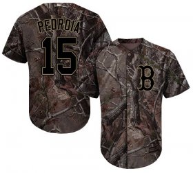 Wholesale Cheap Red Sox #15 Dustin Pedroia Camo Realtree Collection Cool Base Stitched MLB Jersey
