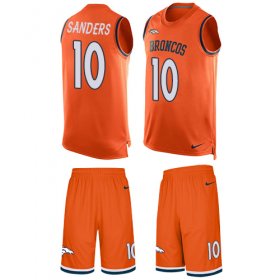 Wholesale Cheap Nike Broncos #10 Emmanuel Sanders Orange Team Color Men\'s Stitched NFL Limited Tank Top Suit Jersey