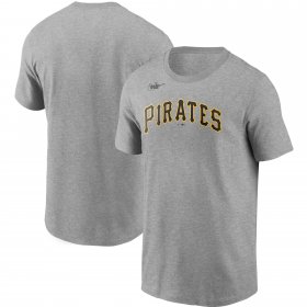 Wholesale Cheap Pittsburgh Pirates Nike Cooperstown Collection Wordmark T-Shirt Heathered Gray