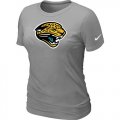 Wholesale Cheap Women's Nike Jacksonville Jaguars Logo NFL T-Shirt Light Grey