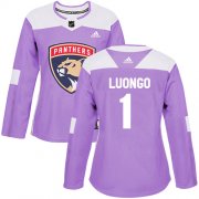 Wholesale Cheap Adidas Panthers #1 Roberto Luongo Purple Authentic Fights Cancer Women's Stitched NHL Jersey