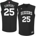 Wholesale Cheap Philadelphia 76ers #25 Ben Simmons Black Chase Fashion Replica Jersey
