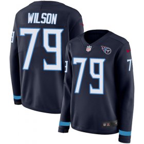 Wholesale Cheap Nike Titans #79 Isaiah Wilson Navy Blue Team Color Women\'s Stitched NFL Limited Therma Long Sleeve Jersey