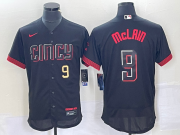 Wholesale Cheap Men's Cincinnati Reds #9 Matt McLain Number Black 2023 City Connect Flex Base Stitched Jersey1
