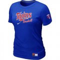 Wholesale Cheap Women's Minnesota Twins Nike Short Sleeve Practice MLB T-Shirt Blue