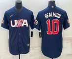 Cheap Men's USA Baseball #10 JT Realmuto 2023 Navy World Baseball Classic Stitched Jersey
