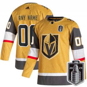 Wholesale Cheap Men\'s Vegas Golden Knights Active Player Custom Gold 2023 Stanley Cup Final Stitched Jersey