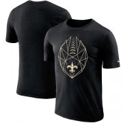 Wholesale Cheap Men's New Orleans Saints Nike Black Fan Gear Icon Performance T-Shirt