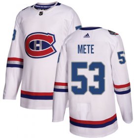 Wholesale Cheap Adidas Canadiens #53 Victor Mete White Authentic 2017 100 Classic Stitched NHL Jersey