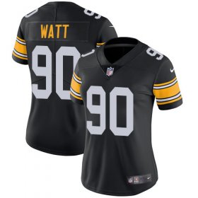 Wholesale Cheap Nike Steelers #90 T. J. Watt Black Alternate Women\'s Stitched NFL Vapor Untouchable Limited Jersey