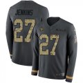 Wholesale Cheap Nike Saints #27 Malcolm Jenkins Anthracite Salute to Service Men's Stitched NFL Limited Therma Long Sleeve Jersey