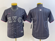 Cheap Youth New York Mets Blank Gray 2024 City Connect Cool Base Stitched Jersey
