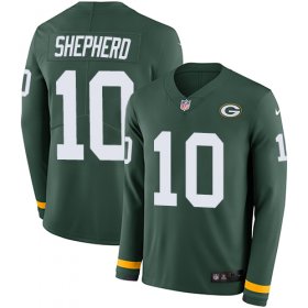 Wholesale Cheap Nike Packers #10 Darrius Shepherd Green Team Color Men\'s Stitched NFL Limited Therma Long Sleeve Jersey