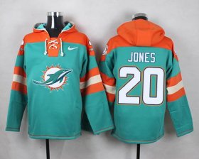 Wholesale Cheap Nike Dolphins #20 Reshad Jones Aqua Green Player Pullover NFL Hoodie