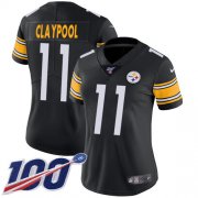 Wholesale Cheap Nike Steelers #11 Chase Claypool Black Team Color Women's Stitched NFL 100th Season Vapor Untouchable Limited Jersey
