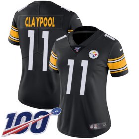Wholesale Cheap Nike Steelers #11 Chase Claypool Black Team Color Women\'s Stitched NFL 100th Season Vapor Untouchable Limited Jersey