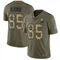 Wholesale Cheap Nike Browns #85 David Njoku Olive/Camo Men's Stitched NFL Limited 2017 Salute To Service Jersey