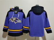 Wholesale Cheap Men's Baltimore Ravens Blank Ageless Must-Have Lace-Up Pullover Hoodie