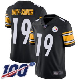 Wholesale Cheap Nike Steelers #19 JuJu Smith-Schuster Black Team Color Youth Stitched NFL 100th Season Vapor Limited Jersey
