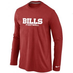 Wholesale Cheap Nike Buffalo Bills Authentic Font Long Sleeve T-Shirt Red