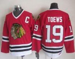 Wholesale Cheap Blackhawks #19 Jonathan Toews Red CCM Throwback Stitched NHL Jersey