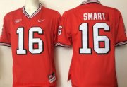 Wholesale Cheap Men's Georgia Bulldogs Coach #16 Kirby Smart Red Stitched College Football Nike NCAA Jersey
