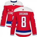Wholesale Cheap Adidas Capitals #8 Alex Ovechkin Red Alternate Authentic Women's Stitched NHL Jersey