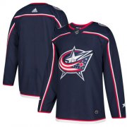 Wholesale Cheap Adidas Blue Jackets Blank Navy Blue Home Authentic Stitched NHL Jersey