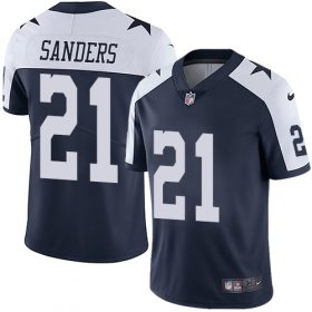 Wholesale Cheap Nike Cowboys #21 Deion Sanders Navy Blue Thanksgiving Youth Stitched NFL Vapor Untouchable Limited Throwback Jersey
