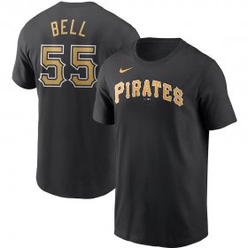 Wholesale Cheap Pittsburgh Pirates #55 Josh Bell Nike Name & Number T-Shirt Black