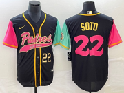 Wholesale Cheap Men's San Diego Padres #22 Juan Soto Number Black NEW 2023 City Connect Cool Base Stitched Jersey