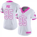 Wholesale Cheap Nike Panthers #95 Dontari Poe White/Pink Women's Stitched NFL Limited Rush Fashion Jersey
